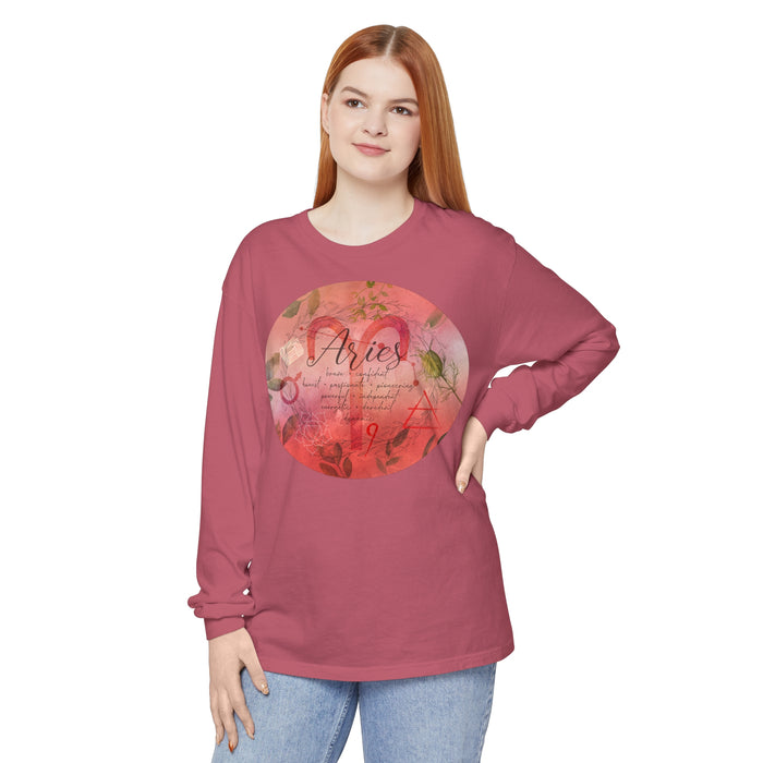 Aries Unisex Garment-dyed Long Sleeve T-Shirt