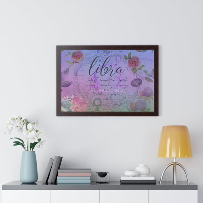 Libra Framed Horizontal Poster
