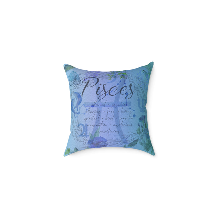 Pisces Square Poly Canvas Pillow
