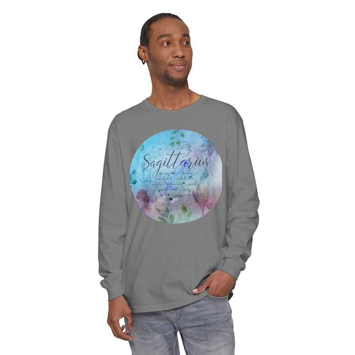 Sagittarius Unisex Garment-dyed Long Sleeve T-Shirt