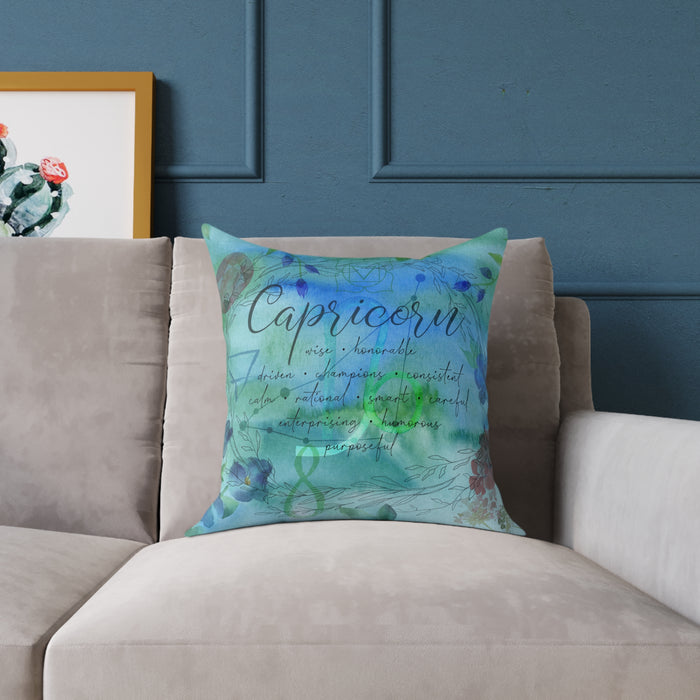 Capricorn Square Poly Canvas Pillow