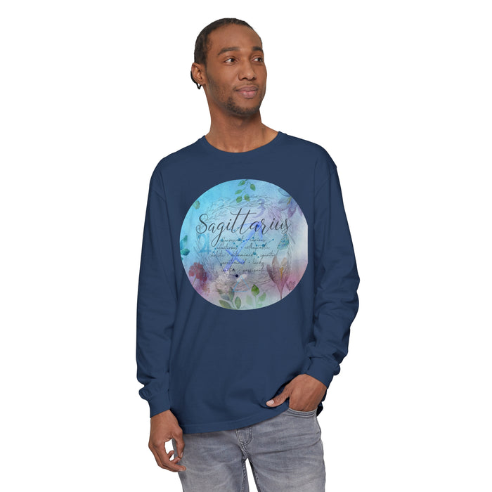 Sagittarius Unisex Garment-dyed Long Sleeve T-Shirt