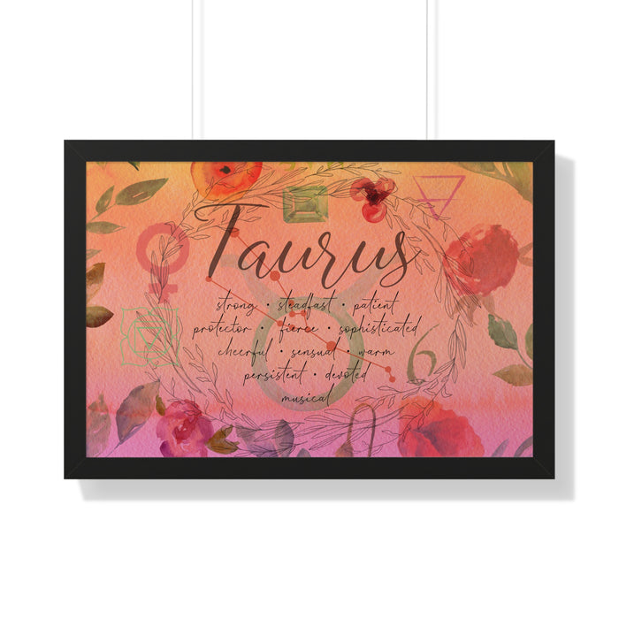 Taurus Framed Horizontal Poster