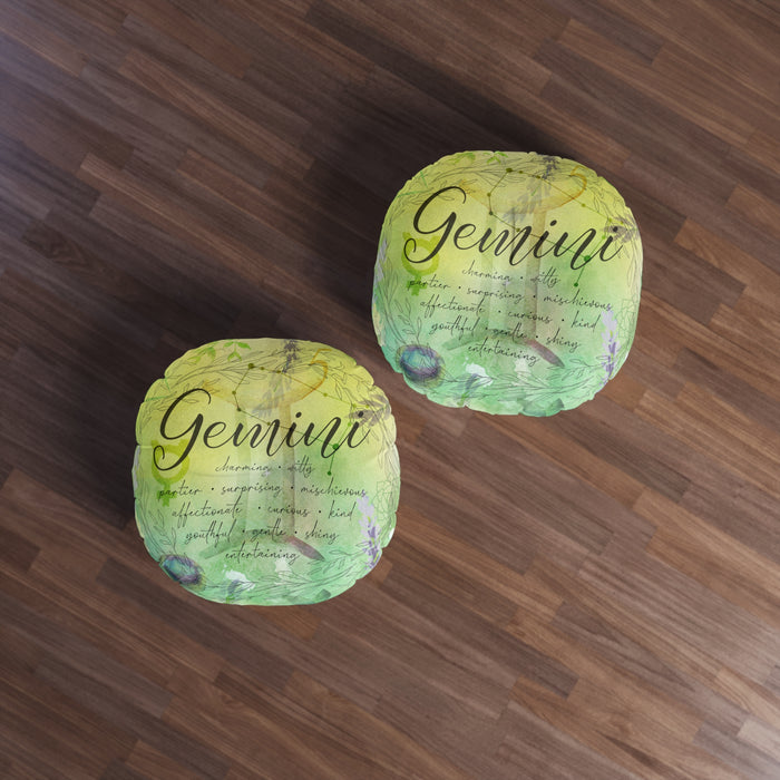 Gemini Tufted Floor Pillow, Round