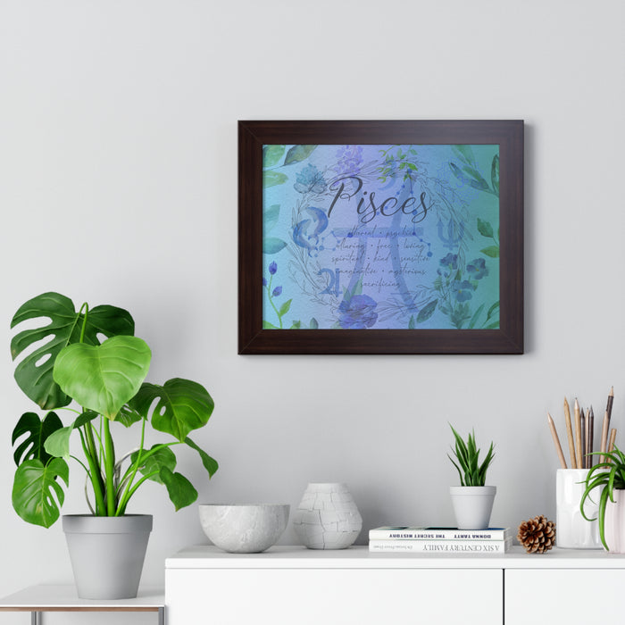 Pisces Framed Horizontal Poster