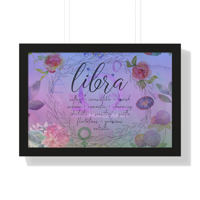 Libra Framed Horizontal Poster