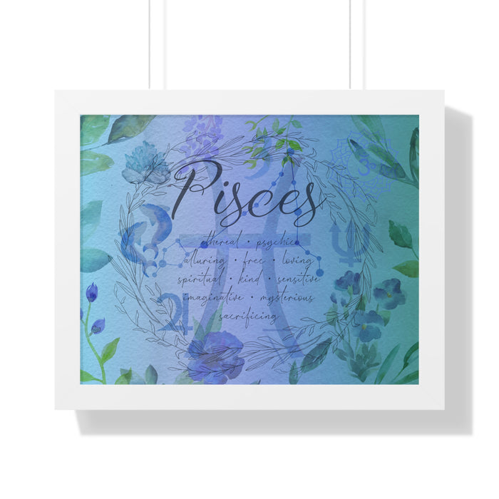 Pisces Framed Horizontal Poster