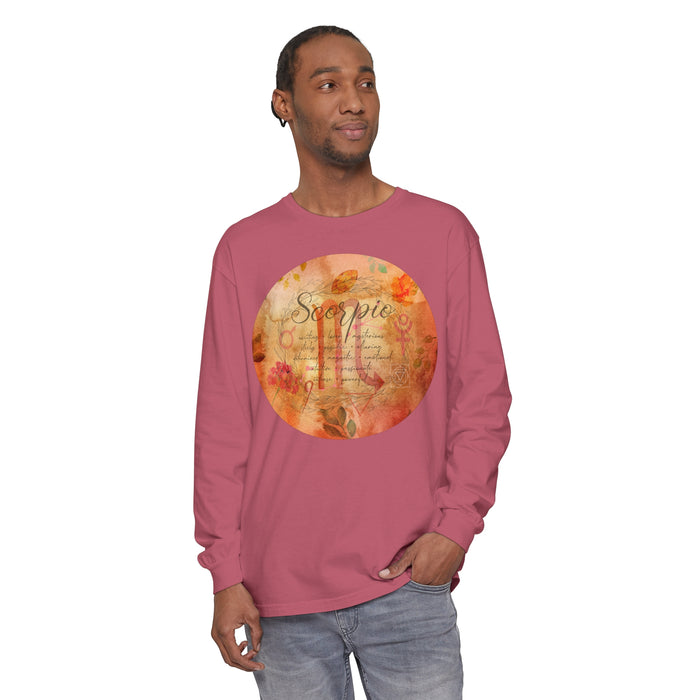 Scorpio Unisex Garment-dyed Long Sleeve T-Shirt