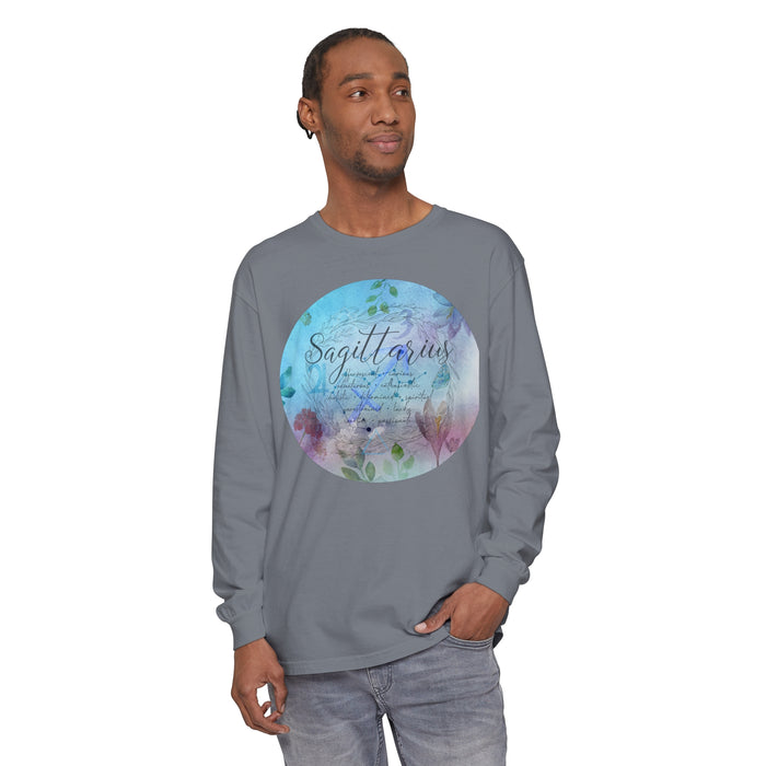 Sagittarius Unisex Garment-dyed Long Sleeve T-Shirt