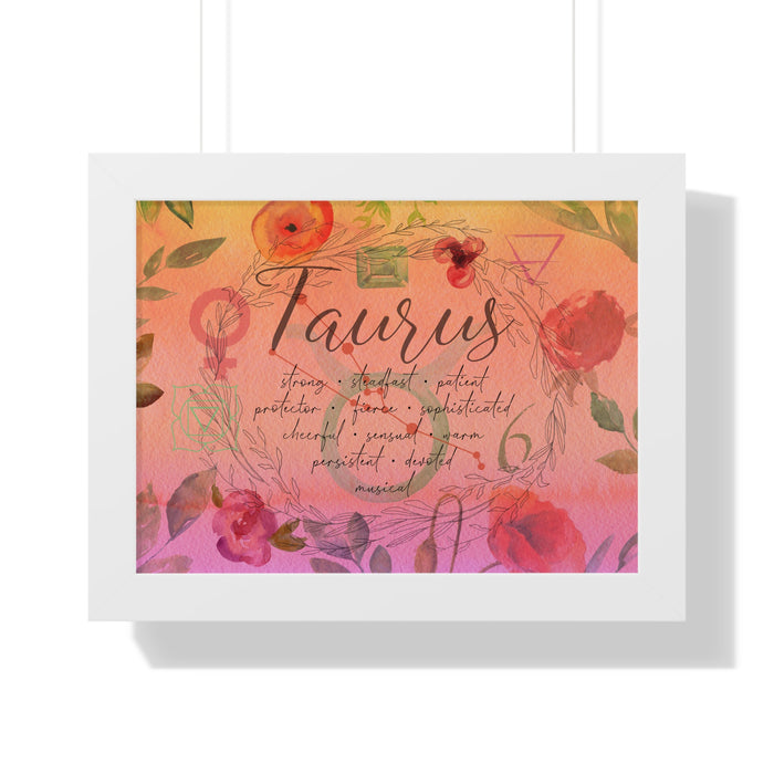 Taurus Framed Horizontal Poster