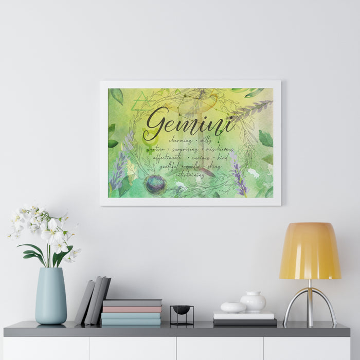 Gemini Framed Horizontal Poster