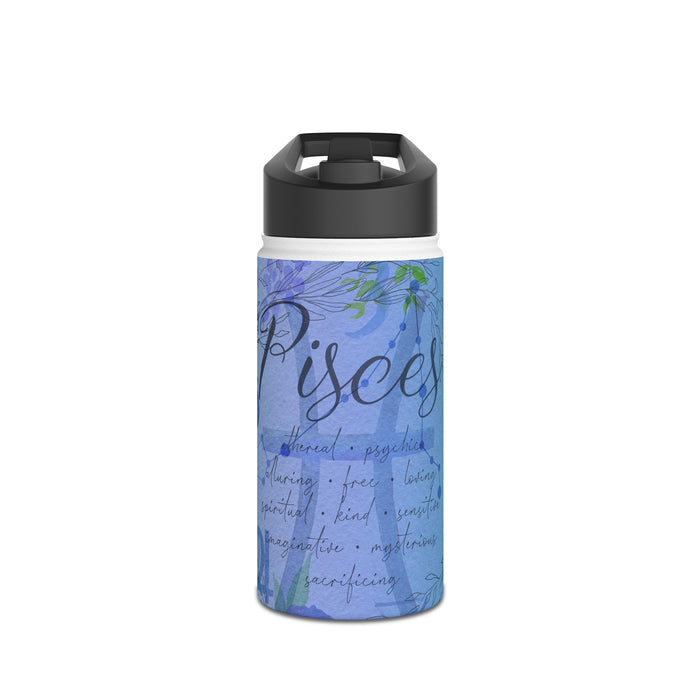 Pisces Stainless Steel Water Bottle, Standard Lid