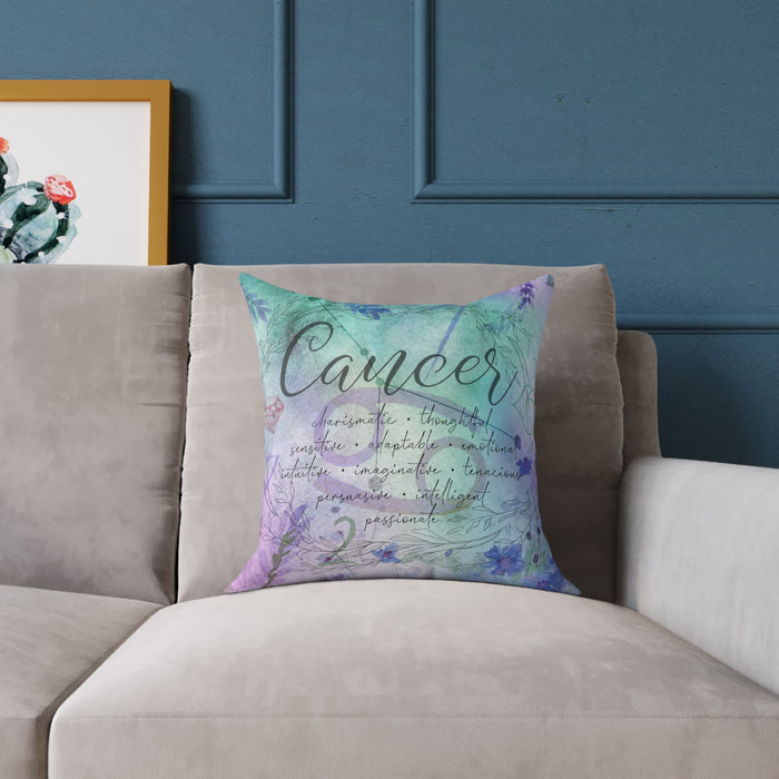 Cancer Square Poly Canvas Pillow