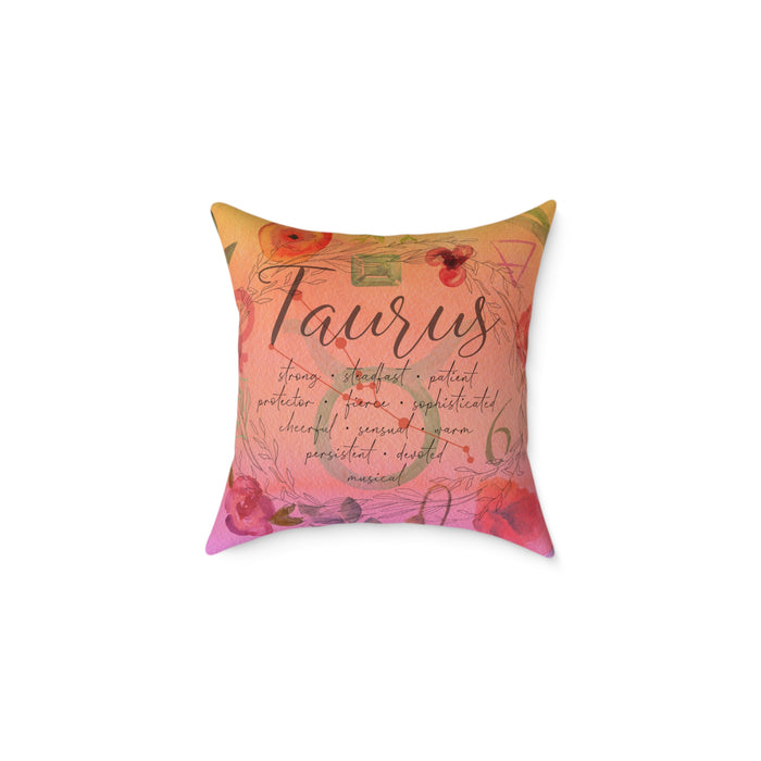 Taurus Square Poly Canvas Pillow