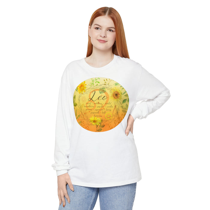 Leo Unisex Garment-dyed Long Sleeve T-Shirt