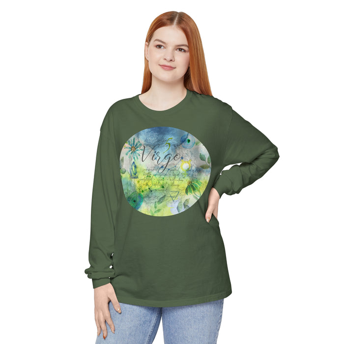 Virgo Unisex Garment-dyed Long Sleeve T-Shirt