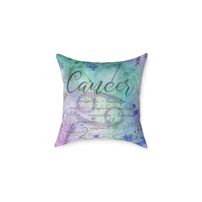 Cancer Square Poly Canvas Pillow