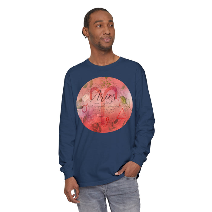Aries Unisex Garment-dyed Long Sleeve T-Shirt