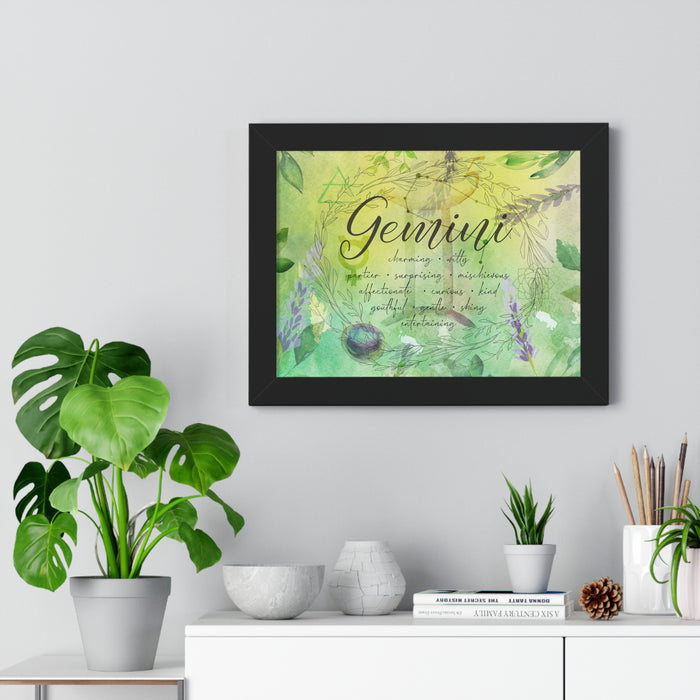 Gemini Framed Horizontal Poster