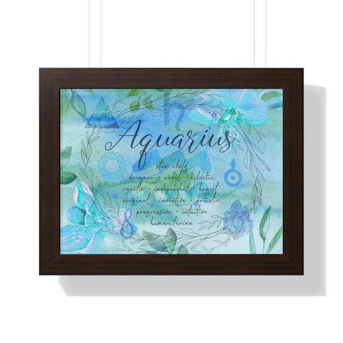 Aquarius Framed Horizontal Poster