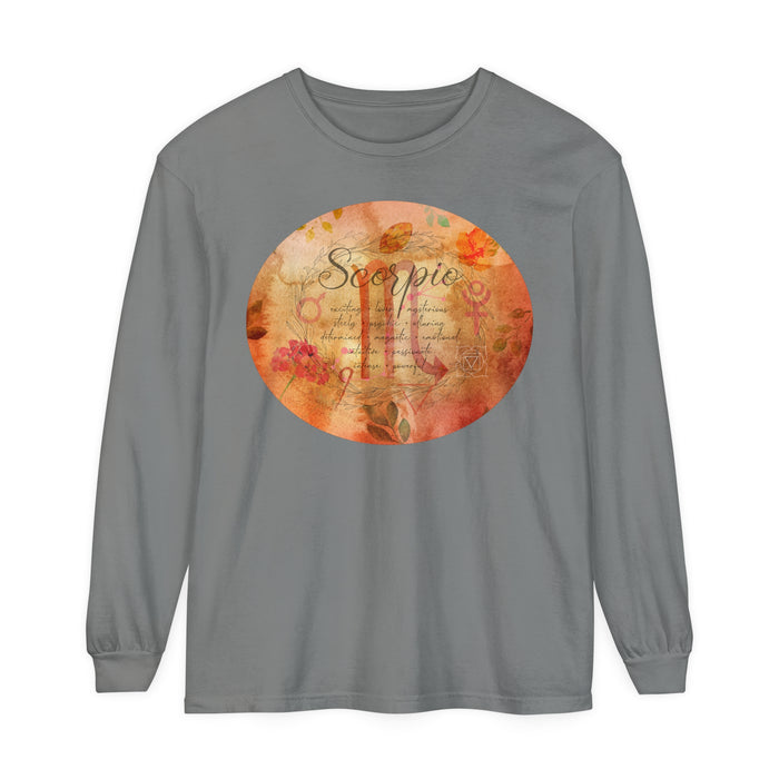 Scorpio Unisex Garment-dyed Long Sleeve T-Shirt