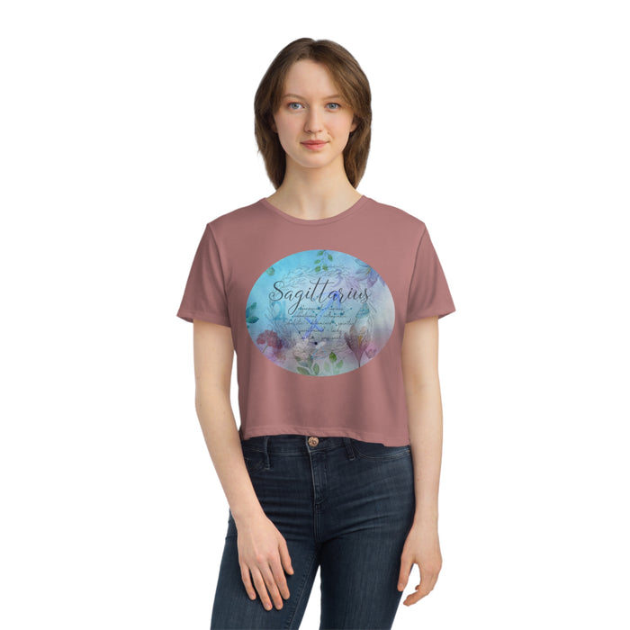 Sagittarius Women's Flowy Cropped Tee