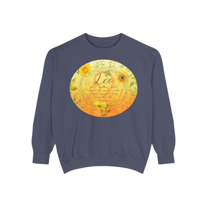 Leo Unisex Garment-Dyed Sweatshirt