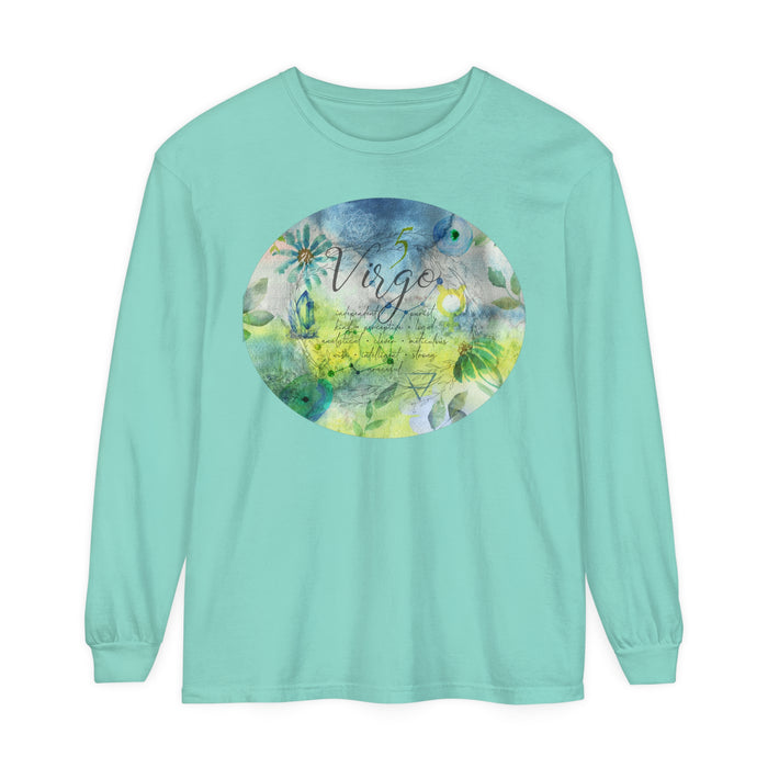 Virgo Unisex Garment-dyed Long Sleeve T-Shirt