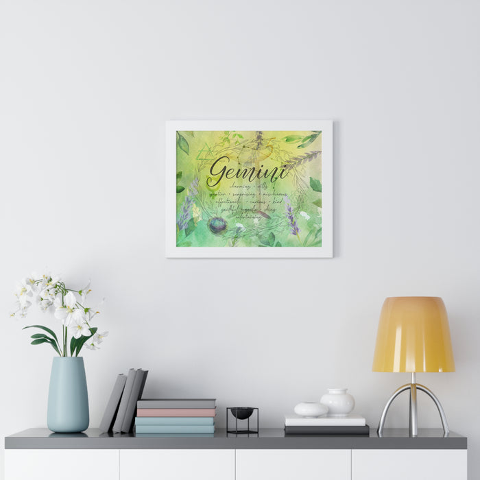 Gemini Framed Horizontal Poster