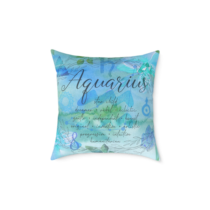 Aquarius Square Poly Canvas Pillow