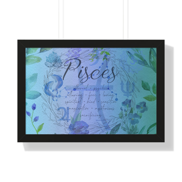 Pisces Framed Horizontal Poster