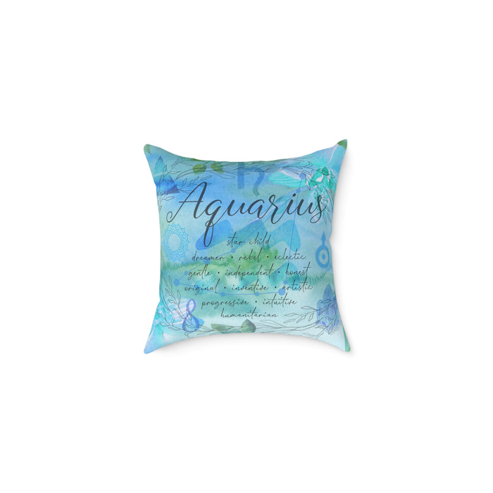 Aquarius Square Poly Canvas Pillow
