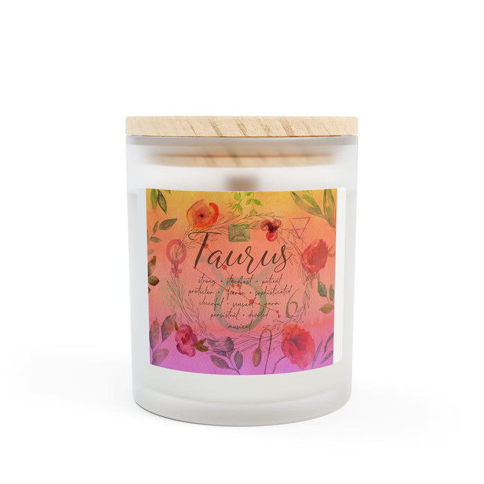 Taurus Frosted Glass Candle, 11oz