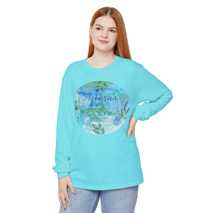Aquarius Unisex Garment-dyed Long Sleeve T-Shirt