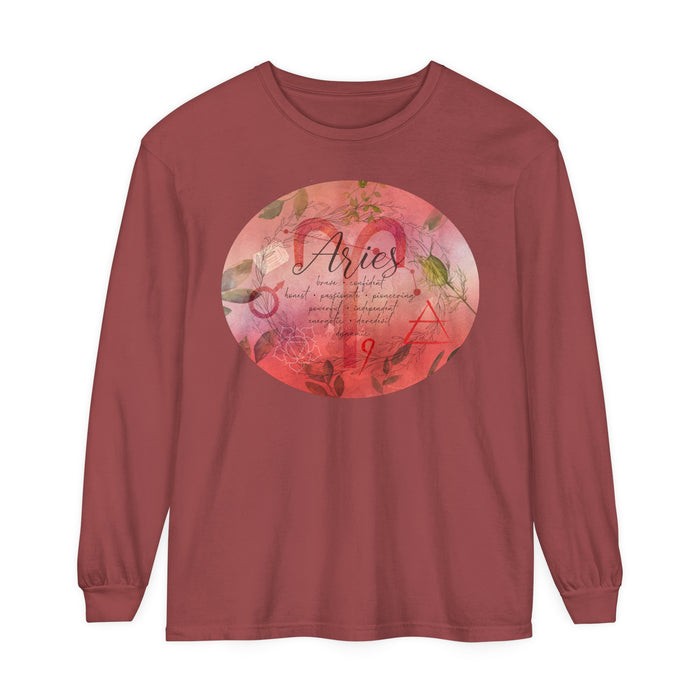 Aries Unisex Garment-dyed Long Sleeve T-Shirt