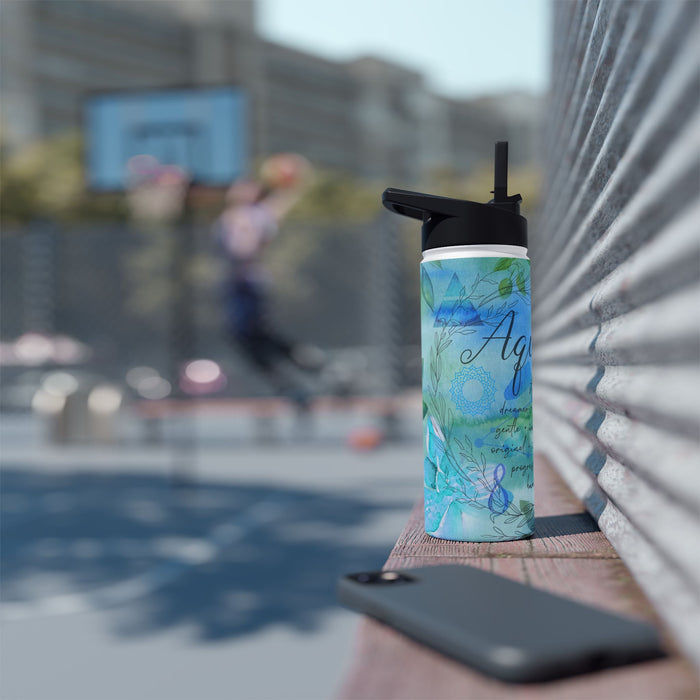 Aquarius Stainless Steel Water Bottle, Standard Lid