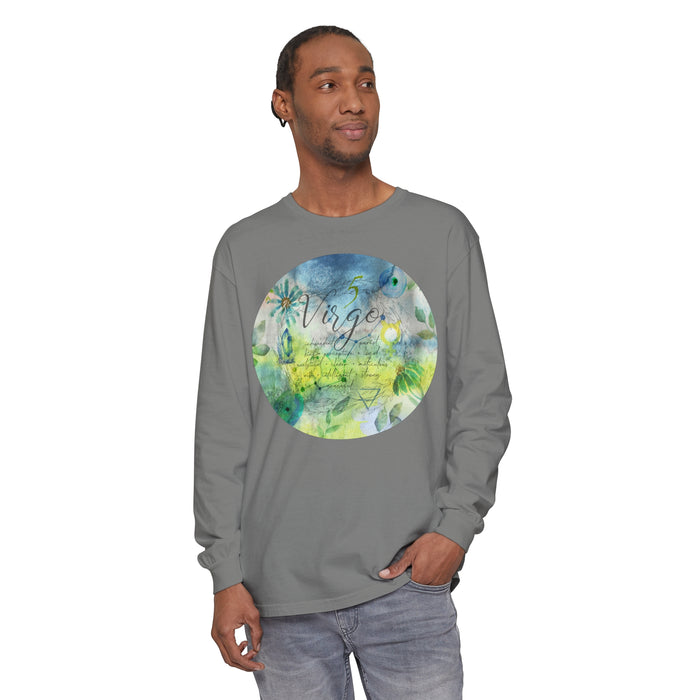 Virgo Unisex Garment-dyed Long Sleeve T-Shirt