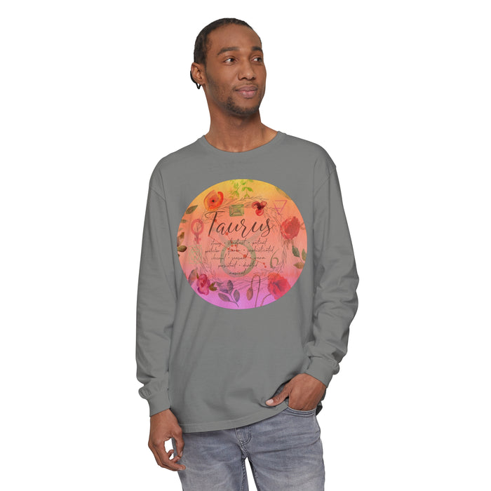 Taurus Unisex Garment-dyed Long Sleeve T-Shirt