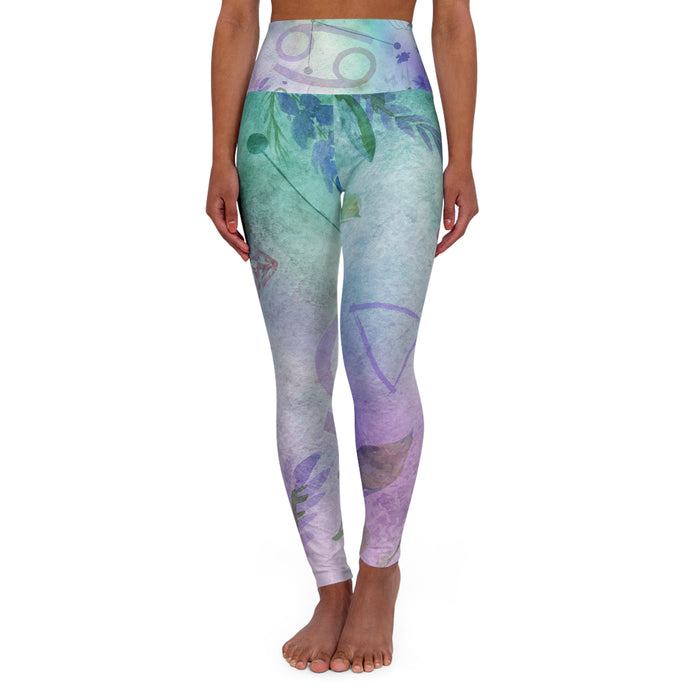 Cancer High Waisted Yoga Leggings (AOP)