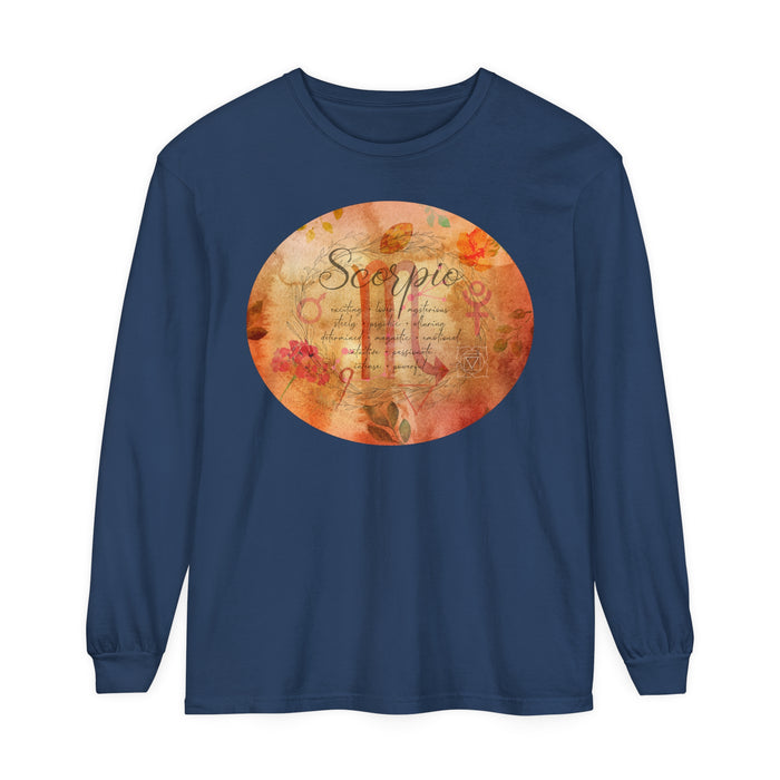 Scorpio Unisex Garment-dyed Long Sleeve T-Shirt