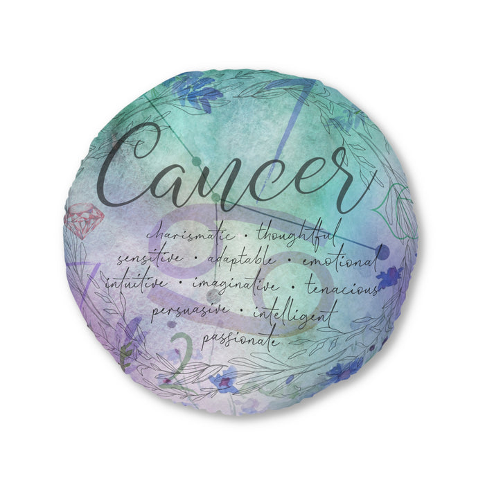 Cancer Tufted Floor Pillow, Round