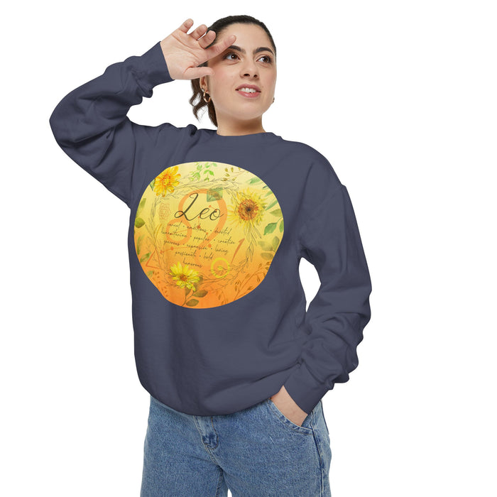 Leo Unisex Garment-Dyed Sweatshirt