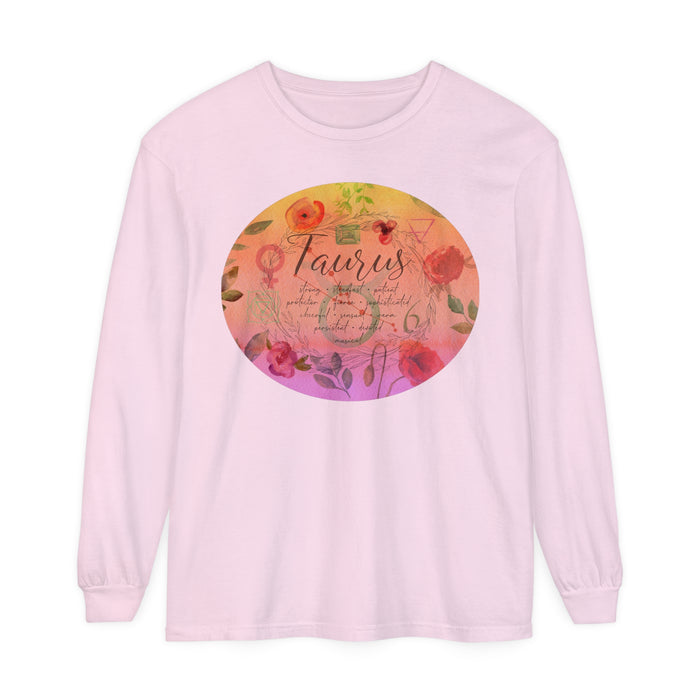 Taurus Unisex Garment-dyed Long Sleeve T-Shirt