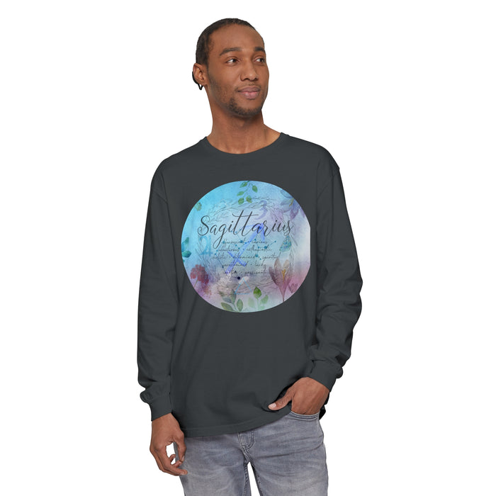Sagittarius Unisex Garment-dyed Long Sleeve T-Shirt