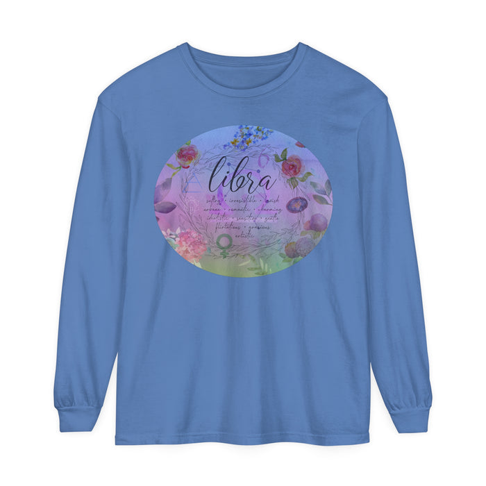 Libra Unisex Garment-dyed Long Sleeve T-Shirt