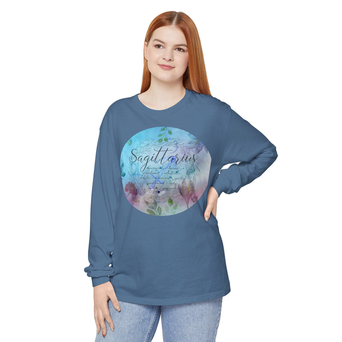 Sagittarius Unisex Garment-dyed Long Sleeve T-Shirt