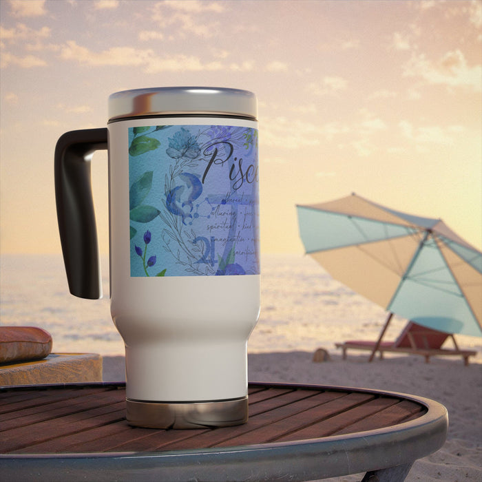 Pisces Stainless Steel Travel Mug with Handle, 14oz