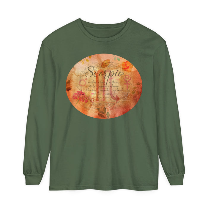 Scorpio Unisex Garment-dyed Long Sleeve T-Shirt