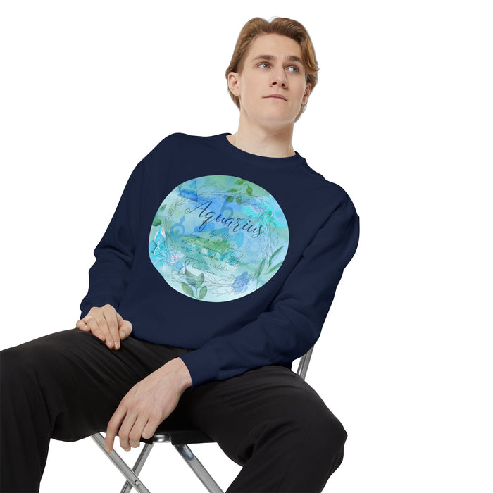 Aquarius Unisex Garment-Dyed Sweatshirt