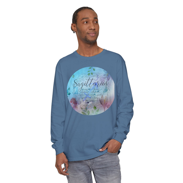 Sagittarius Unisex Garment-dyed Long Sleeve T-Shirt